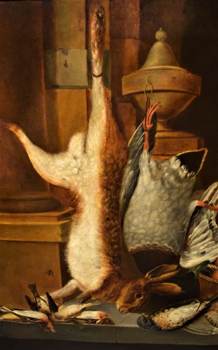 XVIIIe siècle - Jean-Baptiste Oudry - Nature Morte de gibier avec corbeille de fruits
